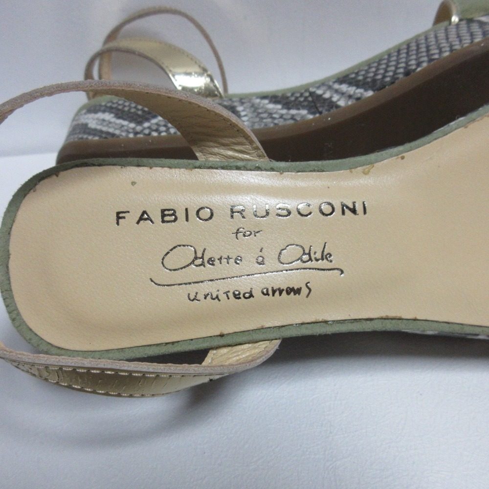 FABIO RUSCONI × オデットエオディール 別注 パイソン 厚底サンダル