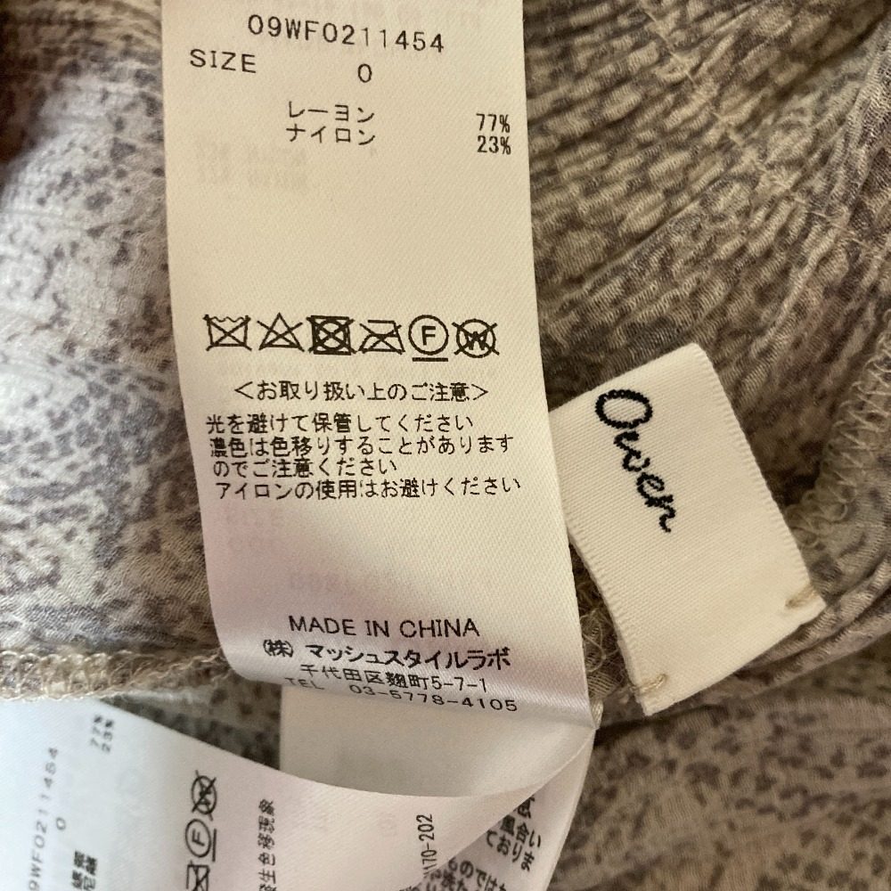 ミラオーウェン パイソンプリントノースリーブワンピース