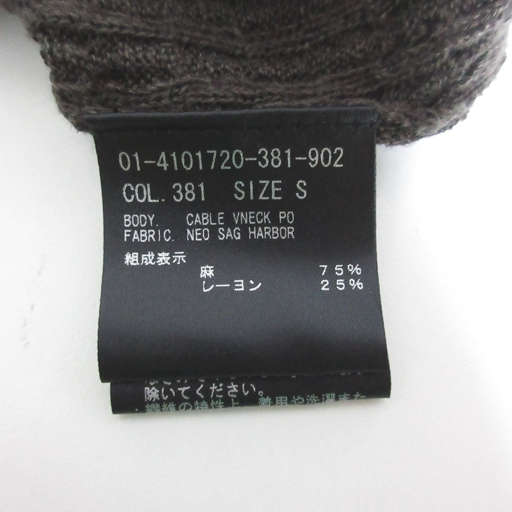 Theory Neo Sag Harbor Cable Vneck PO リネンニット