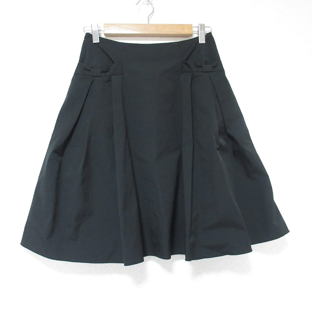 FOXEY NEW YORK ストレッチ タフタ フレア ミニ スカート