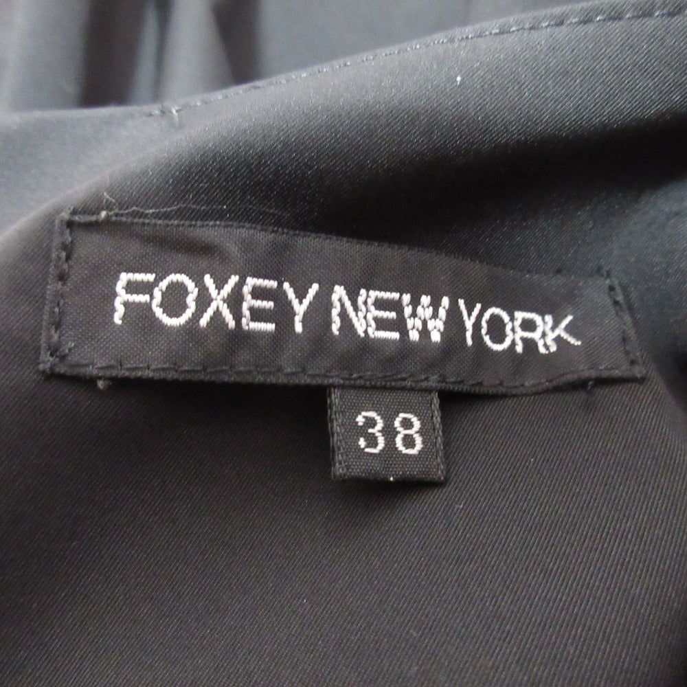 FOXEY NEW YORK ストレッチ タフタ フレア ミニ スカート