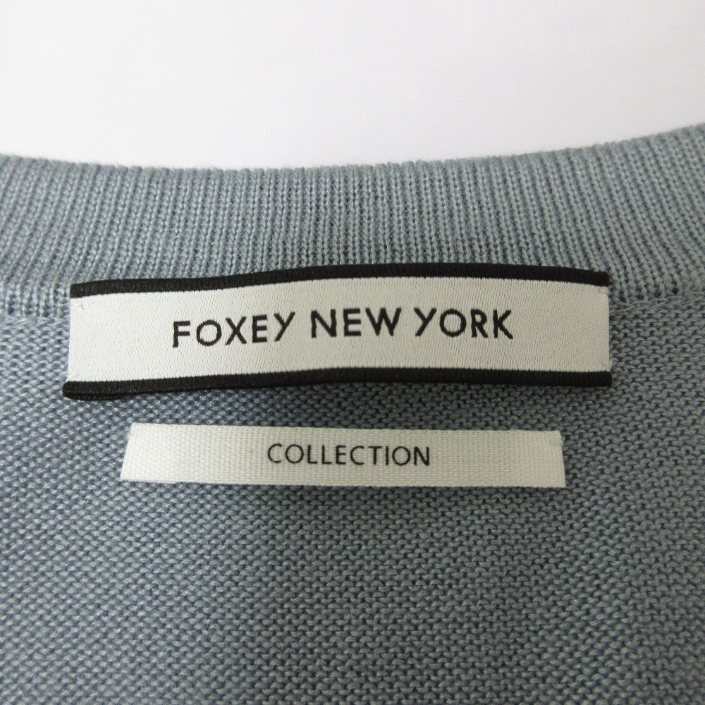FOXEY NEW YORK COLLECTION 100% シルク ニット カーディガン