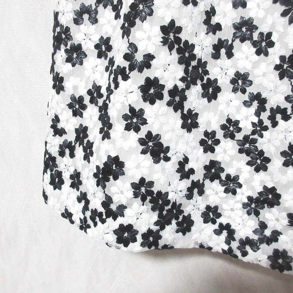 Rene フレア スカート 刺繍 フラワー