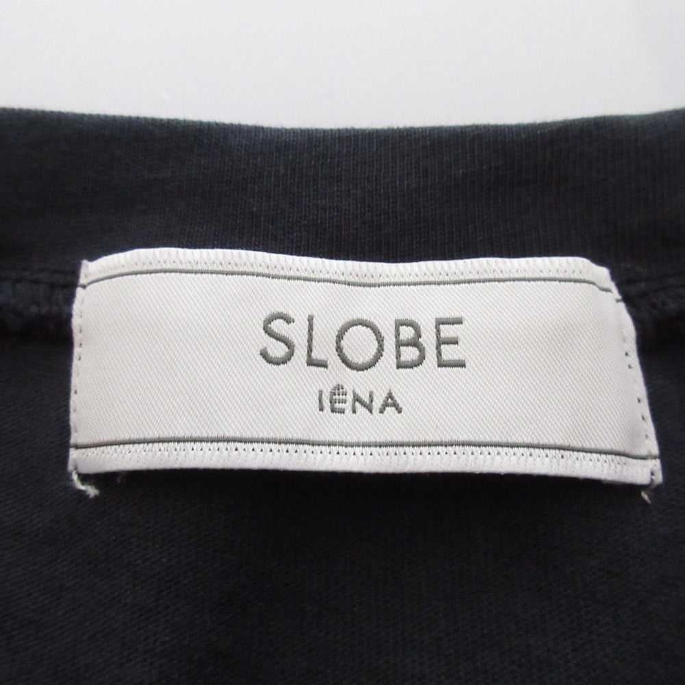 SLOBE IENA バックナンバリングプリント コットンTシャツ