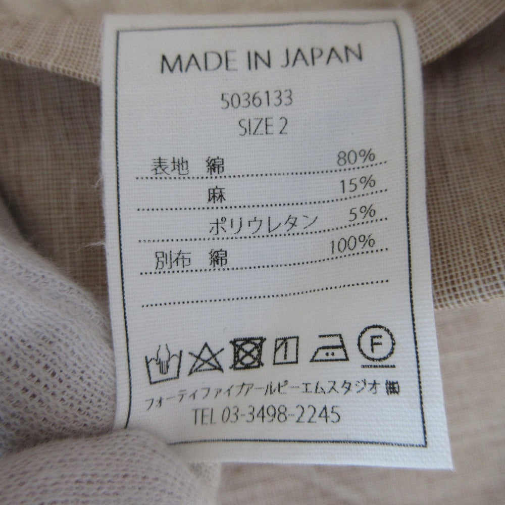 45R コットン リネン ストレッチ パンツ