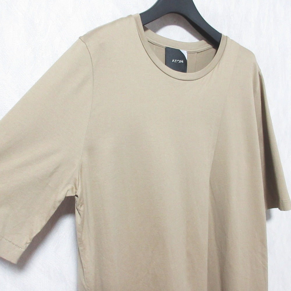 ATON アシンメトリー レイヤードTシャツ ロングカットソー
