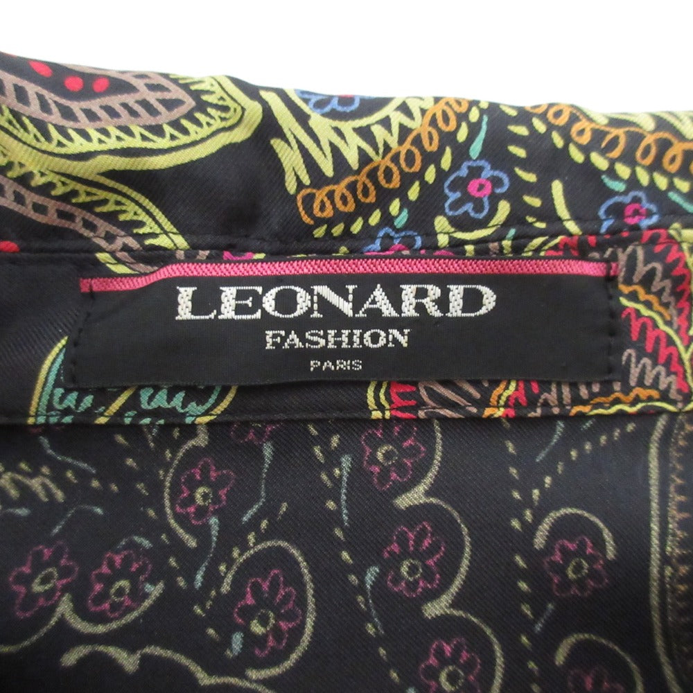 LEONARD プリント シルク シャツ
