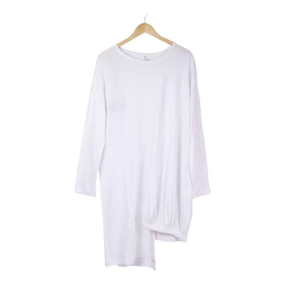 Y's フリース パッチ アシメ コットン 長袖 Tシャツ