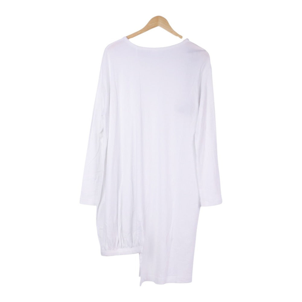 Y's フリース パッチ アシメ コットン 長袖 Tシャツ