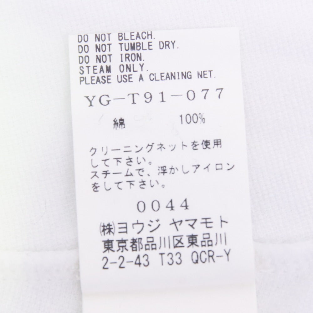 Y's フリース パッチ アシメ コットン 長袖 Tシャツ