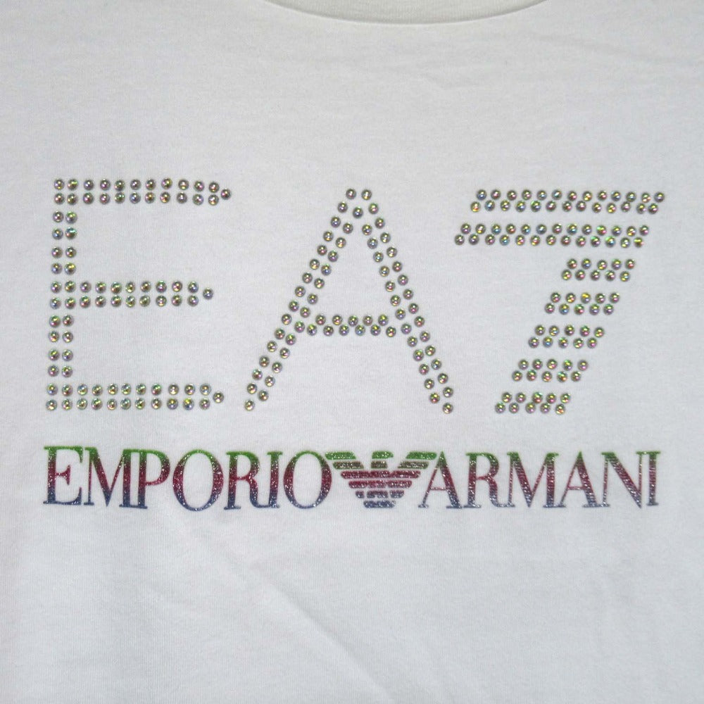 エンポリオアルマーニEA7 ラインストーンロゴ半袖Tシャツ