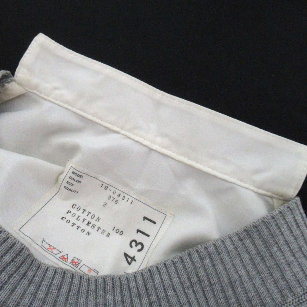 sacai 半袖ニットレース切替バックプリーツプルオーバー