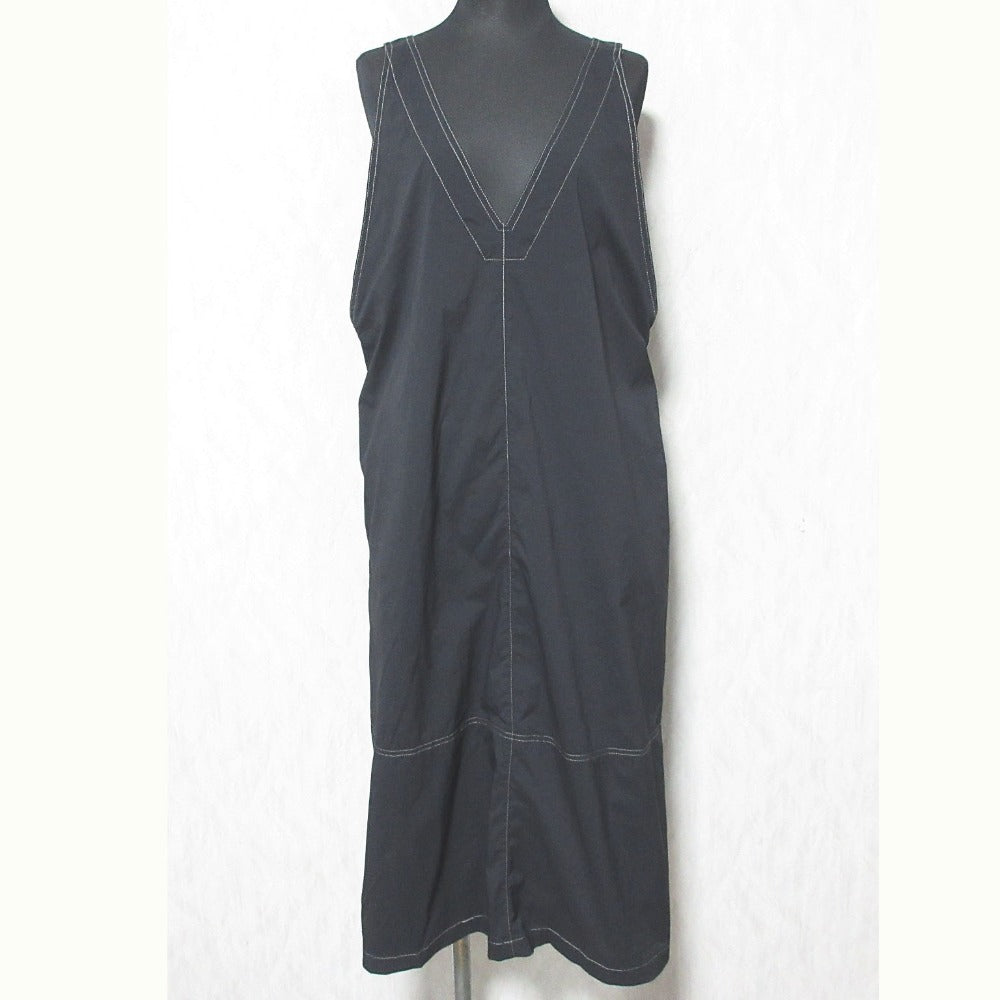 IENA タスラン V ネック ドレス ジャンパー スカート