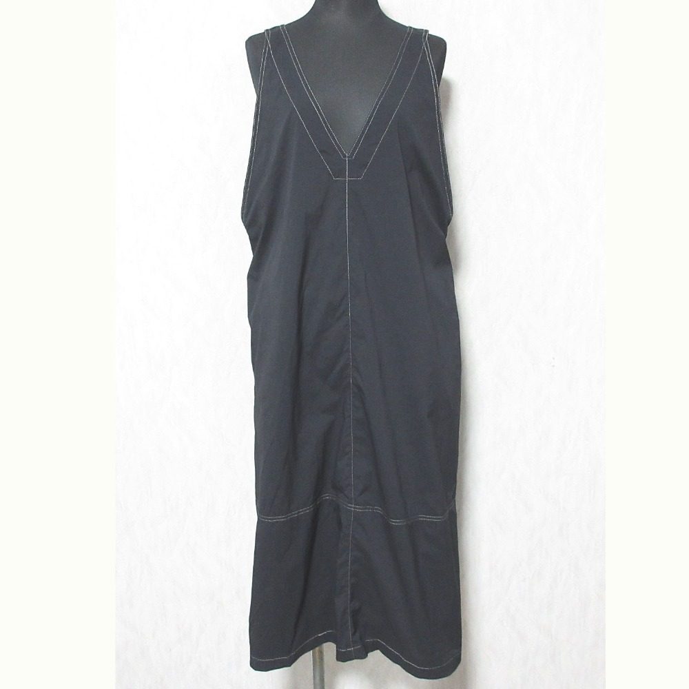 IENA タスラン V ネック ドレス ジャンパー スカート