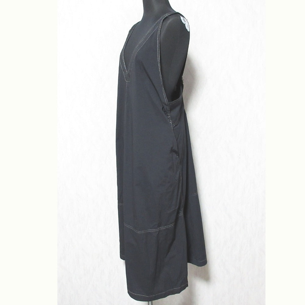 IENA タスラン V ネック ドレス ジャンパー スカート