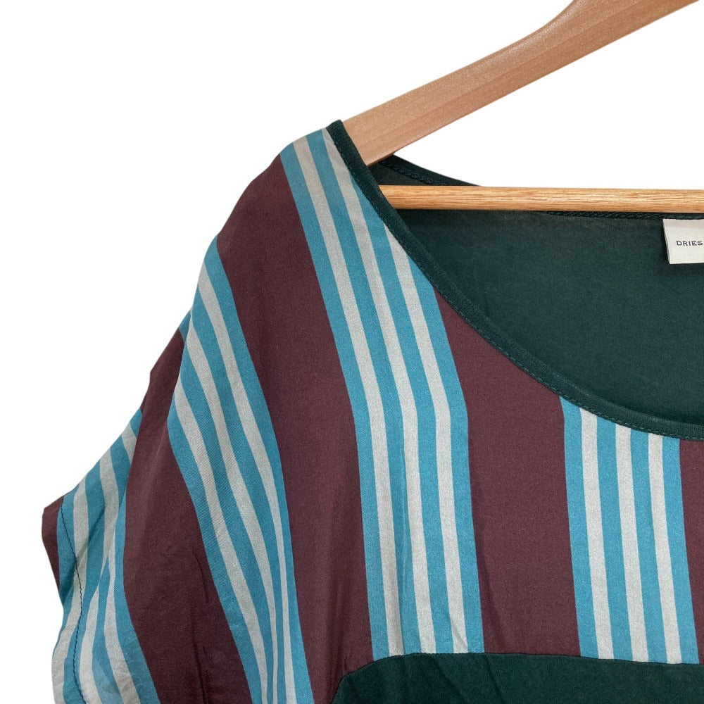Dries Van Noten ストライプ シルクブレンド カットソー