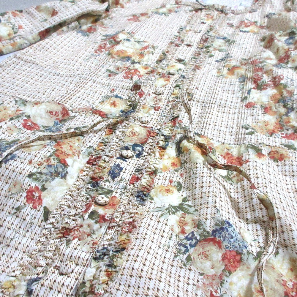 INGEBORG ド フラワー プリント レース ピンタック ドレス