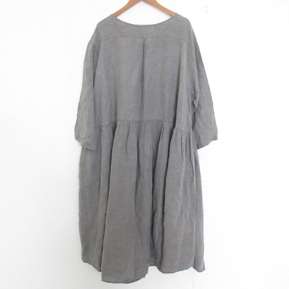 nest Robe スウィッチング ギャザード ドレス コットン ドレス