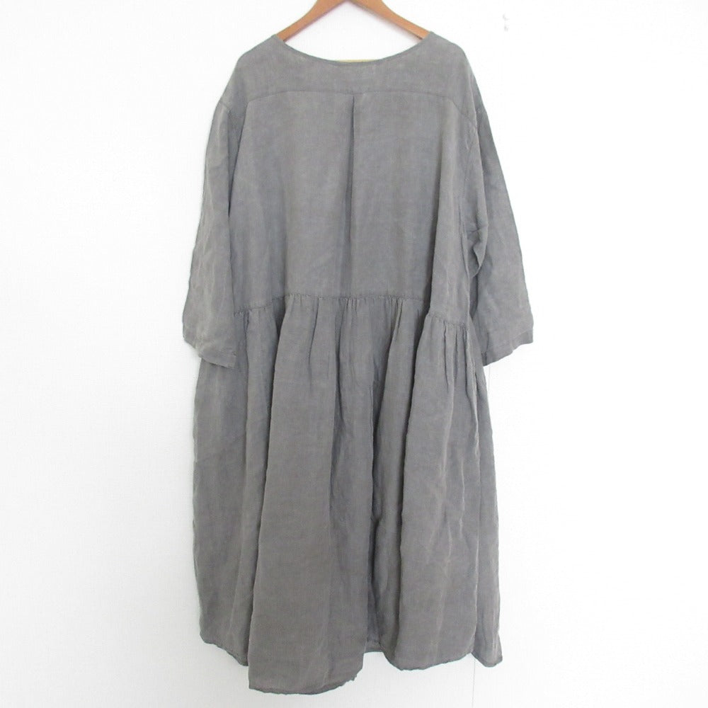 nest Robe スウィッチング ギャザード ドレス コットン ドレス