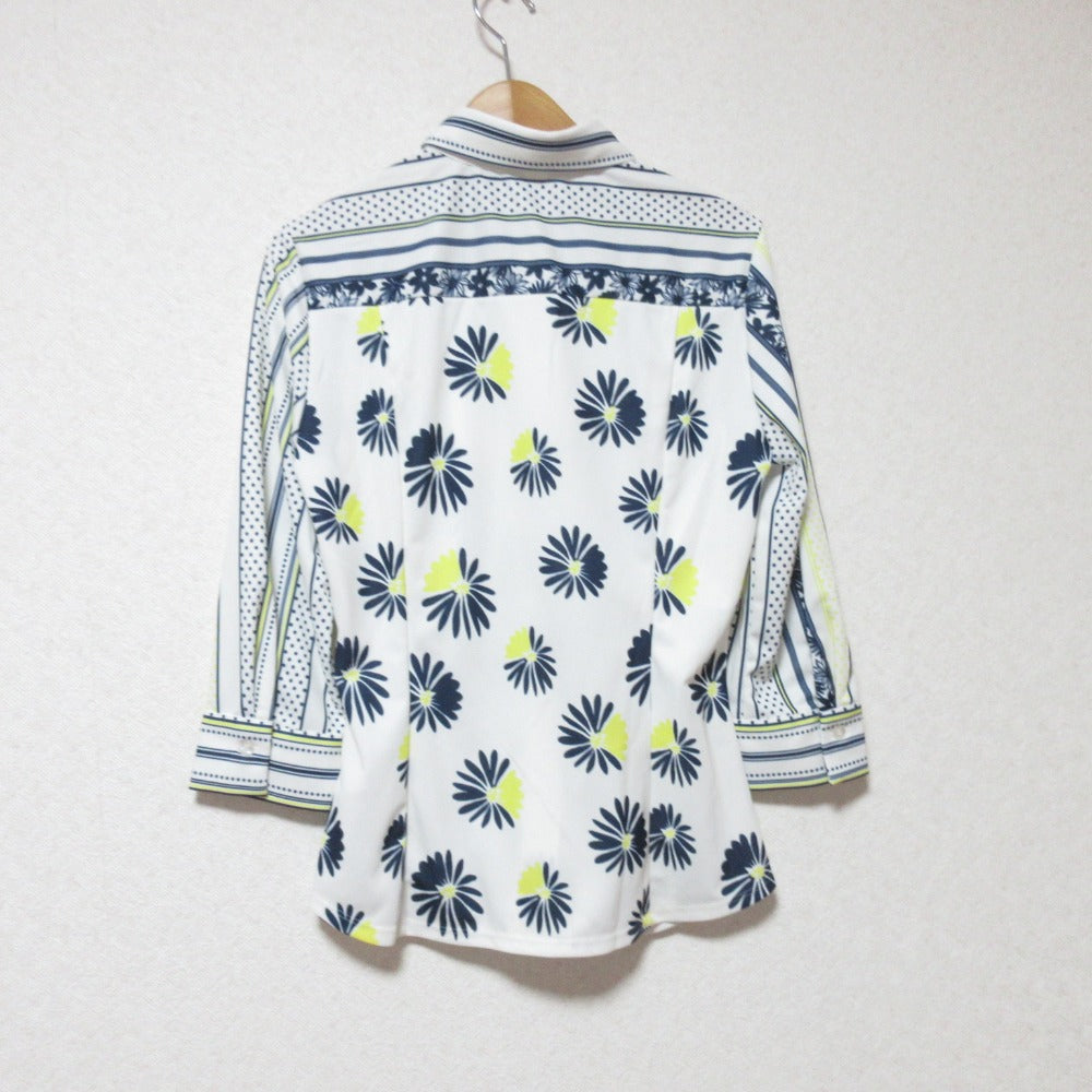 NARACAMICIE フラワープリント ボウタイ 長袖ブラウス