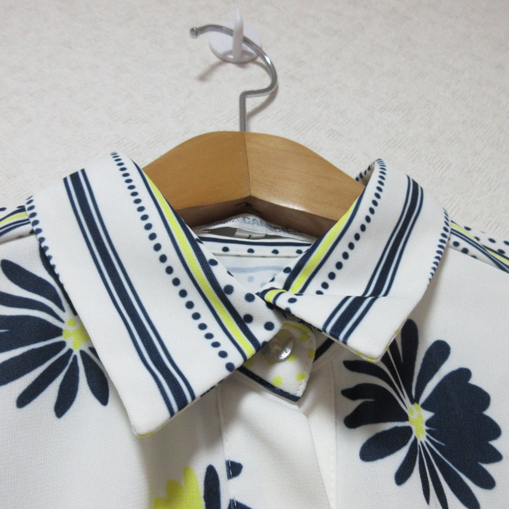 NARACAMICIE フラワープリント ボウタイ 長袖ブラウス