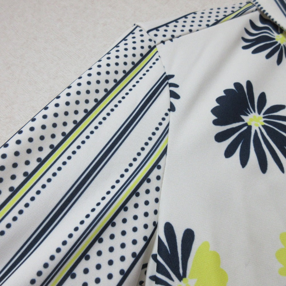 NARACAMICIE フラワープリント ボウタイ 長袖ブラウス