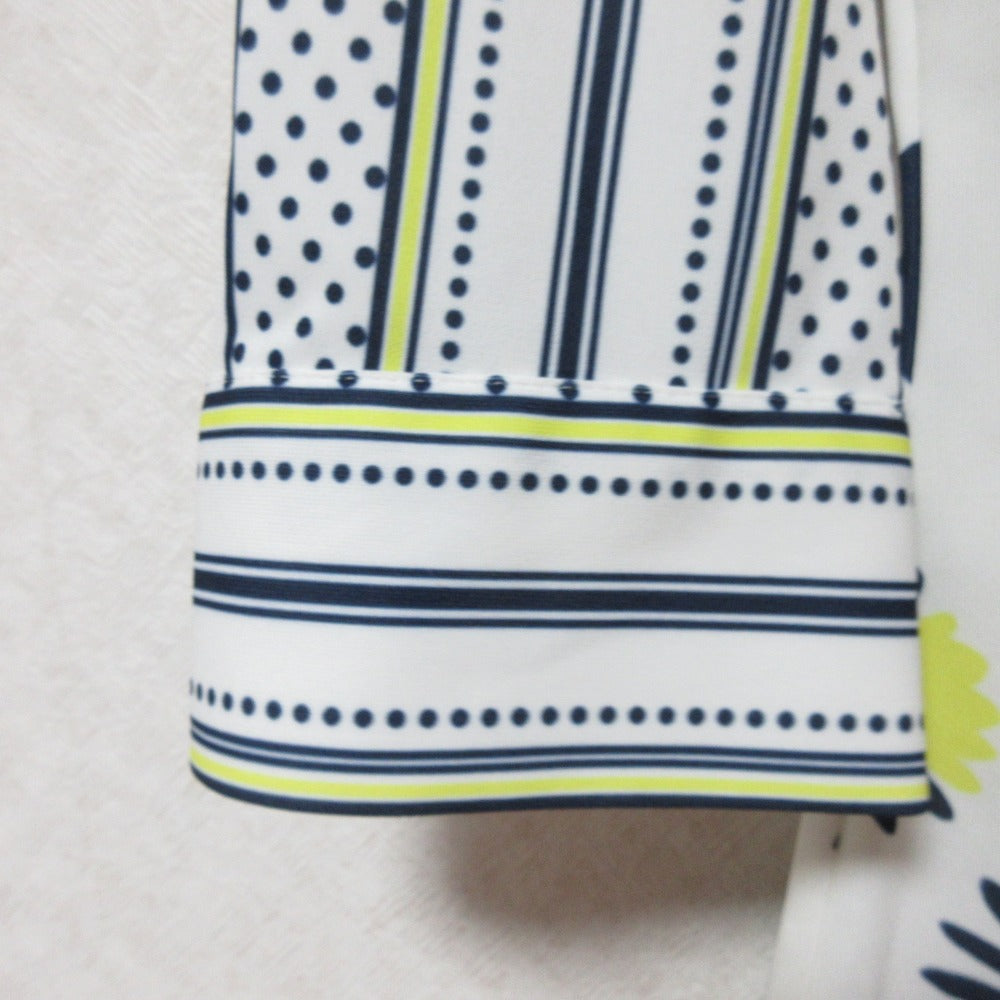 NARACAMICIE フラワープリント ボウタイ 長袖ブラウス