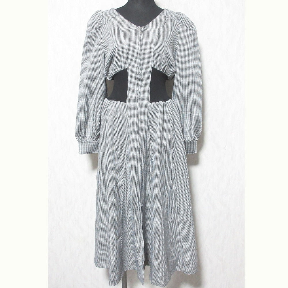 And Couture ハウンドトゥース ロング ドレス