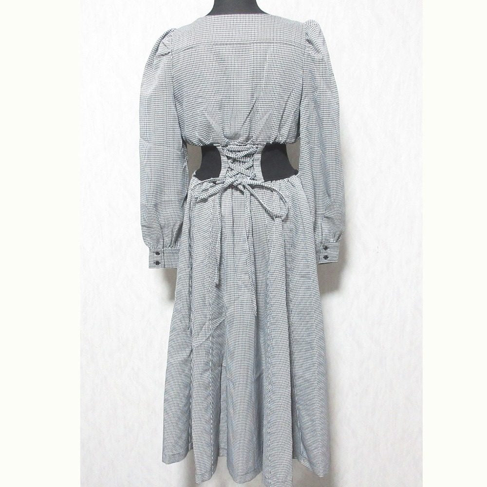 And Couture ハウンドトゥース ロング ドレス