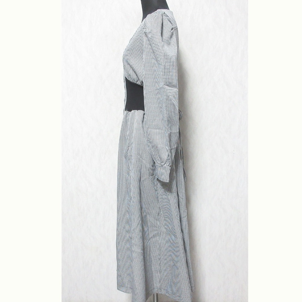 And Couture ハウンドトゥース ロング ドレス