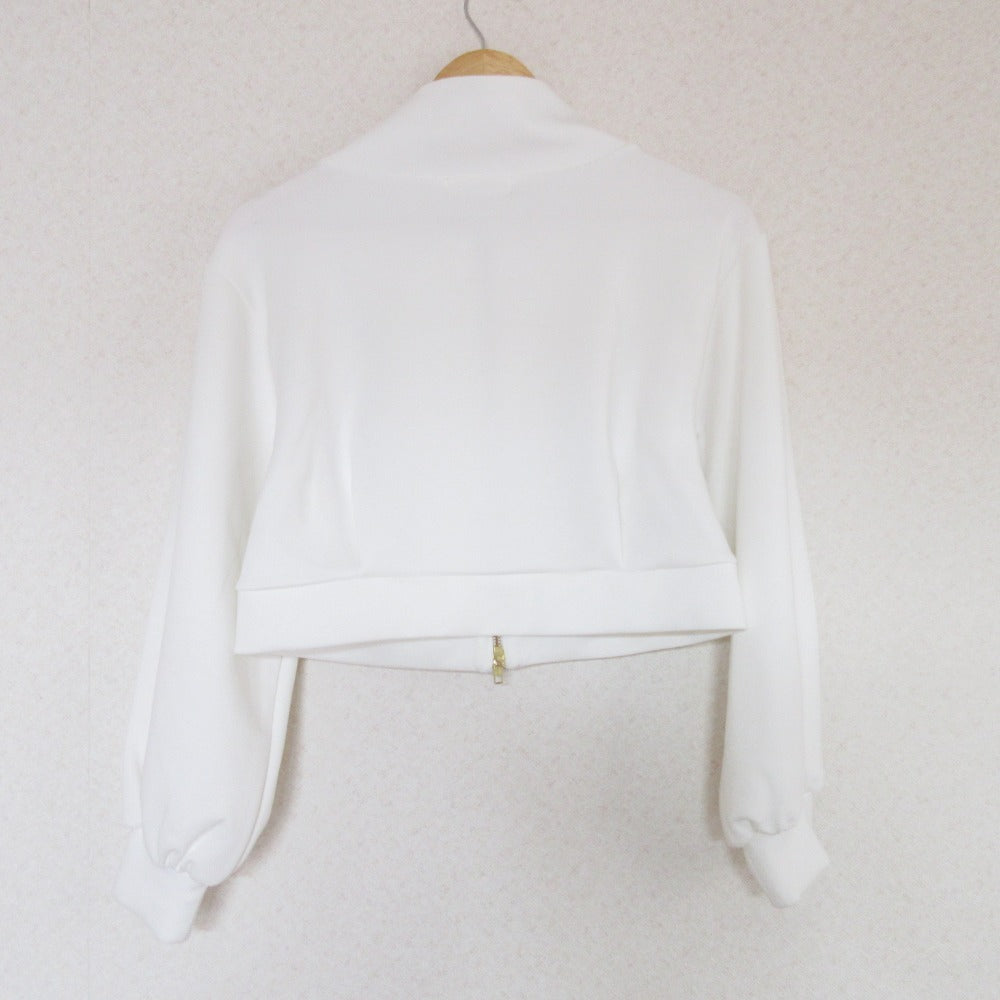 アンドクチュール 刺繍入りジップカーディガン