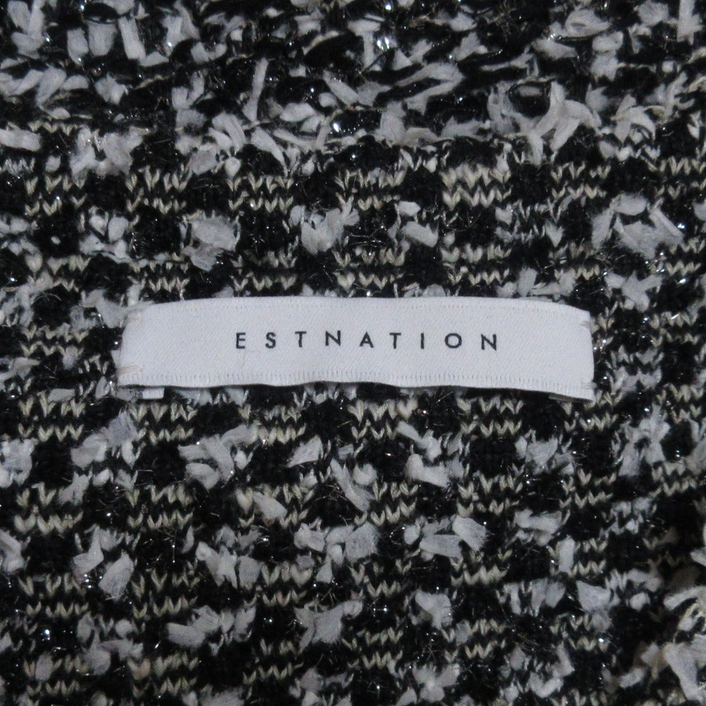 ESTNATION Yonetomi ノースリーブ ツイード ドレス