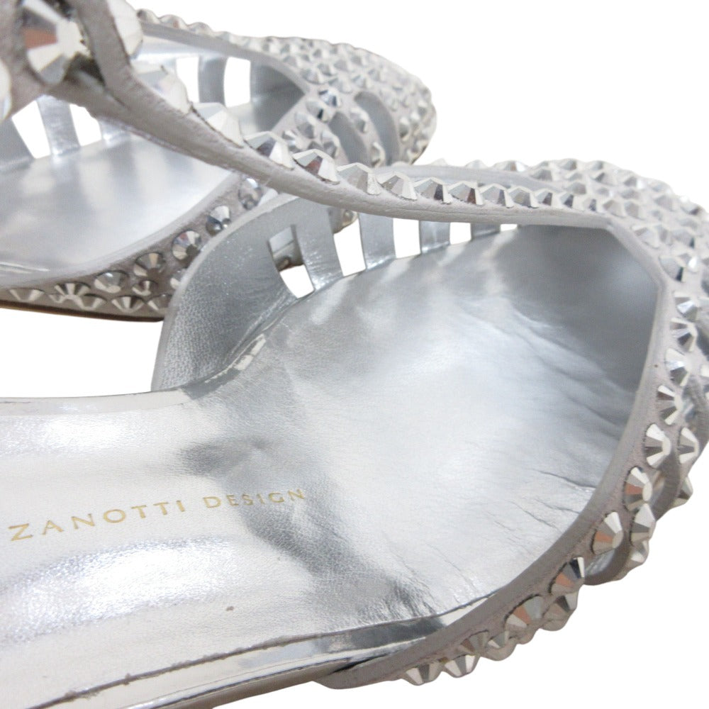 Giuseppe Zanotti ラインストーンスタッズレザーサンダル