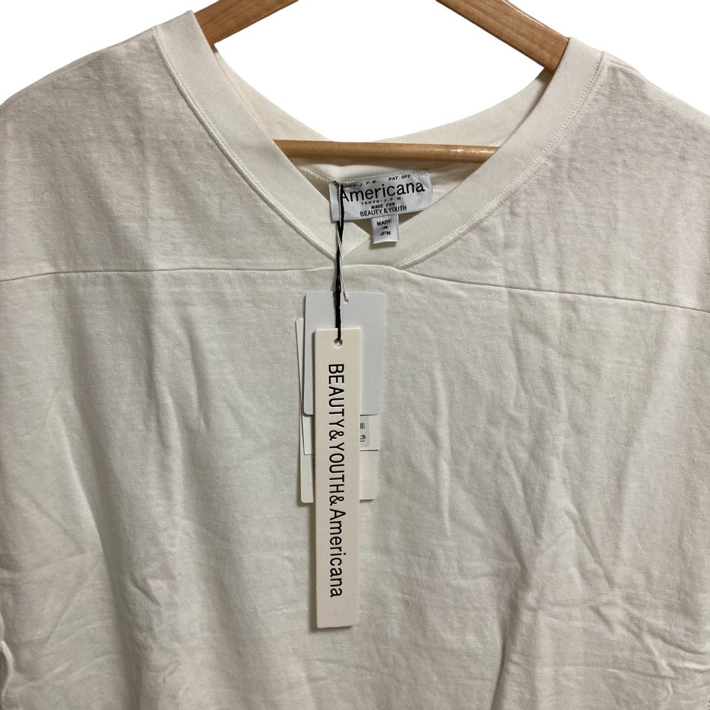 AMERICANA フットボールVネックノースリーブカットソー