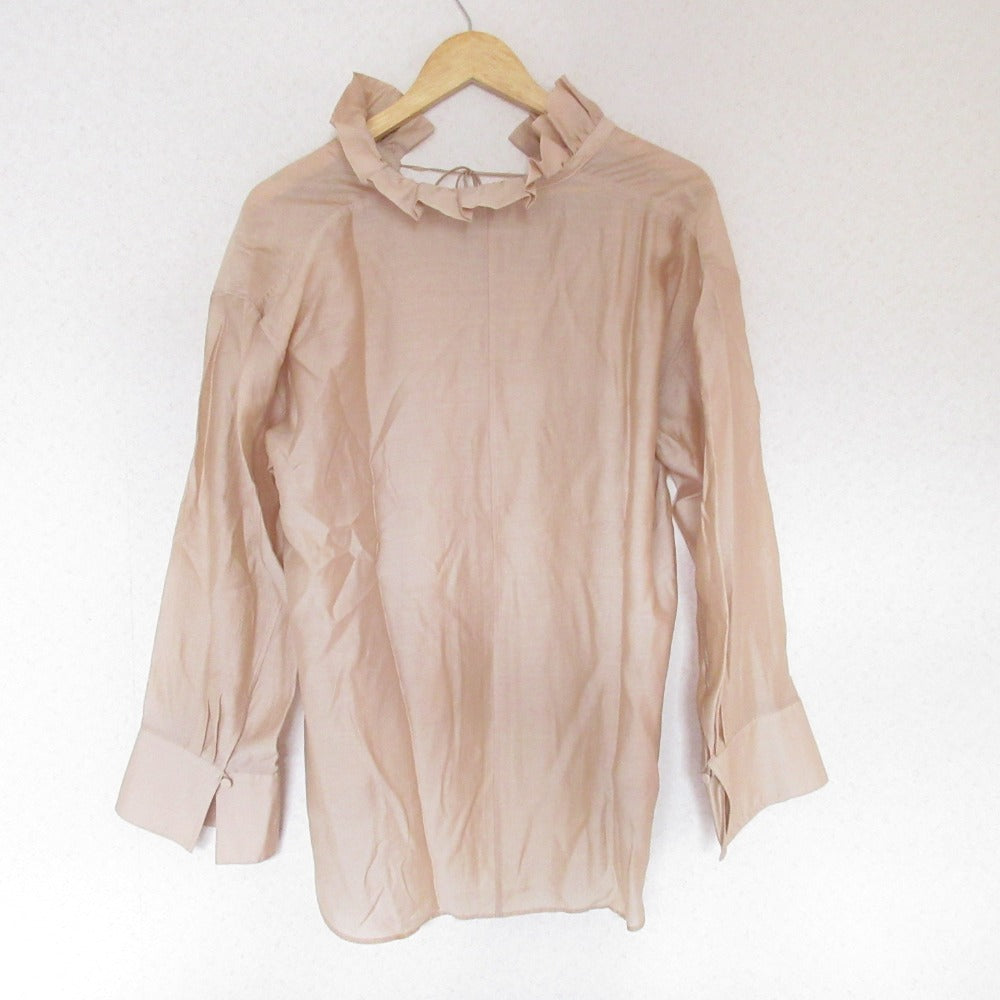 BEAUTY&YOUTH ローンフリルネックコットンシャツ