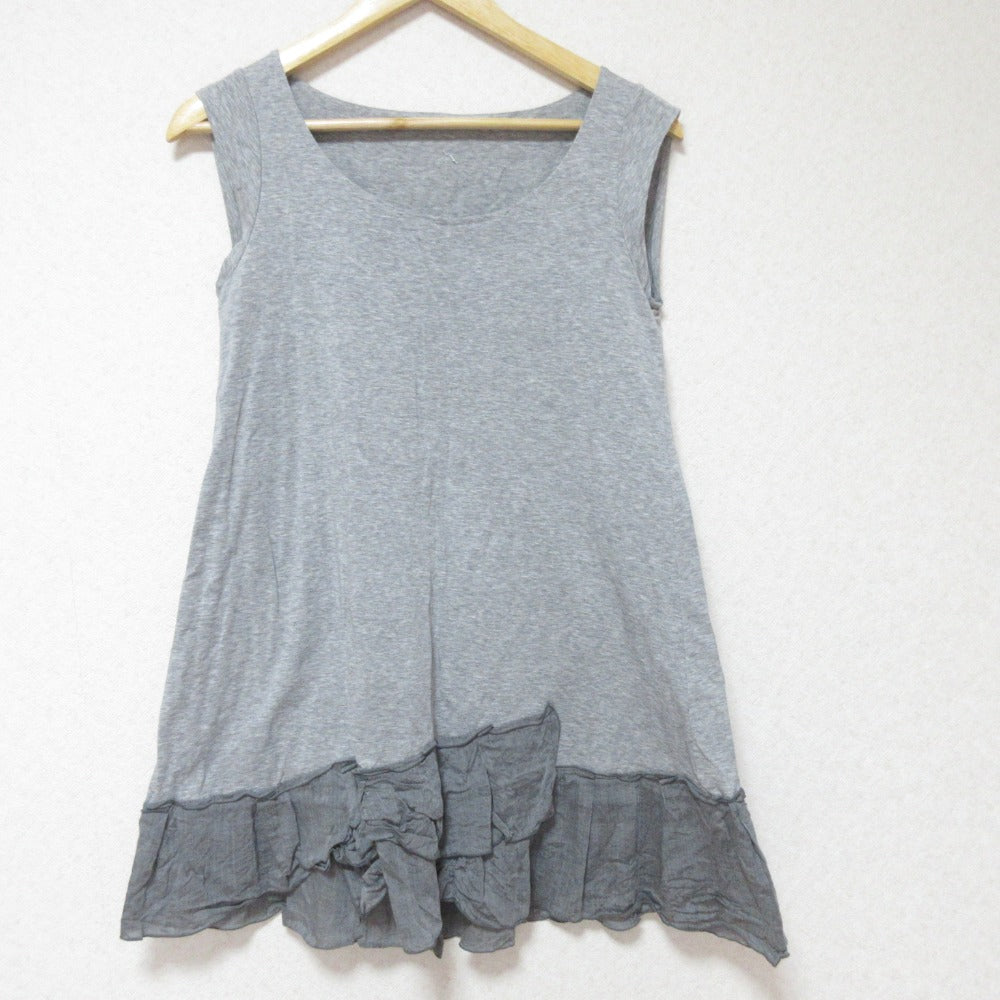 FOXEY NEW YORK ストレッチフリルヘムノースリーブチュニック