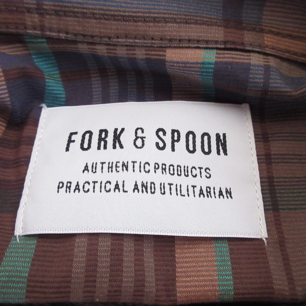 FORK&SPOON カラー チェック 半袖 ドレス