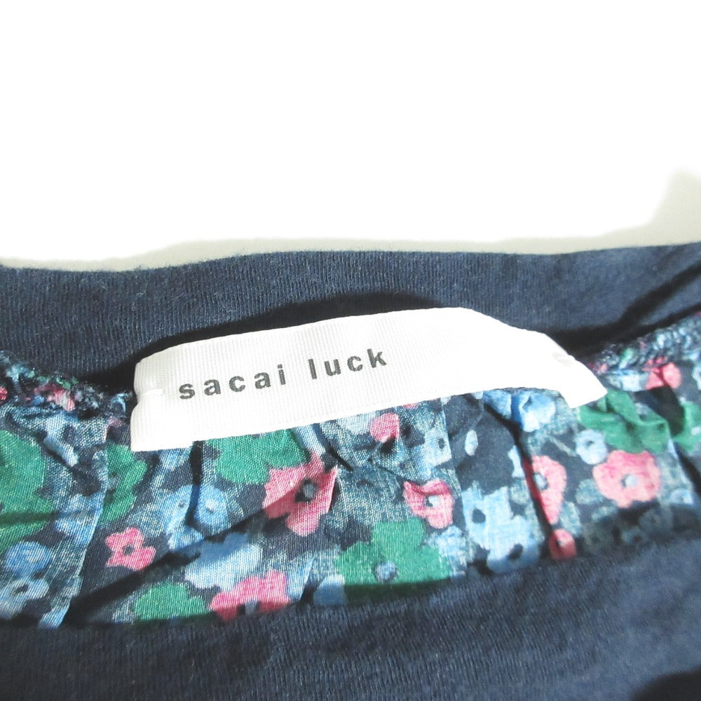 sacai luck フラワープリント コットンカットソー