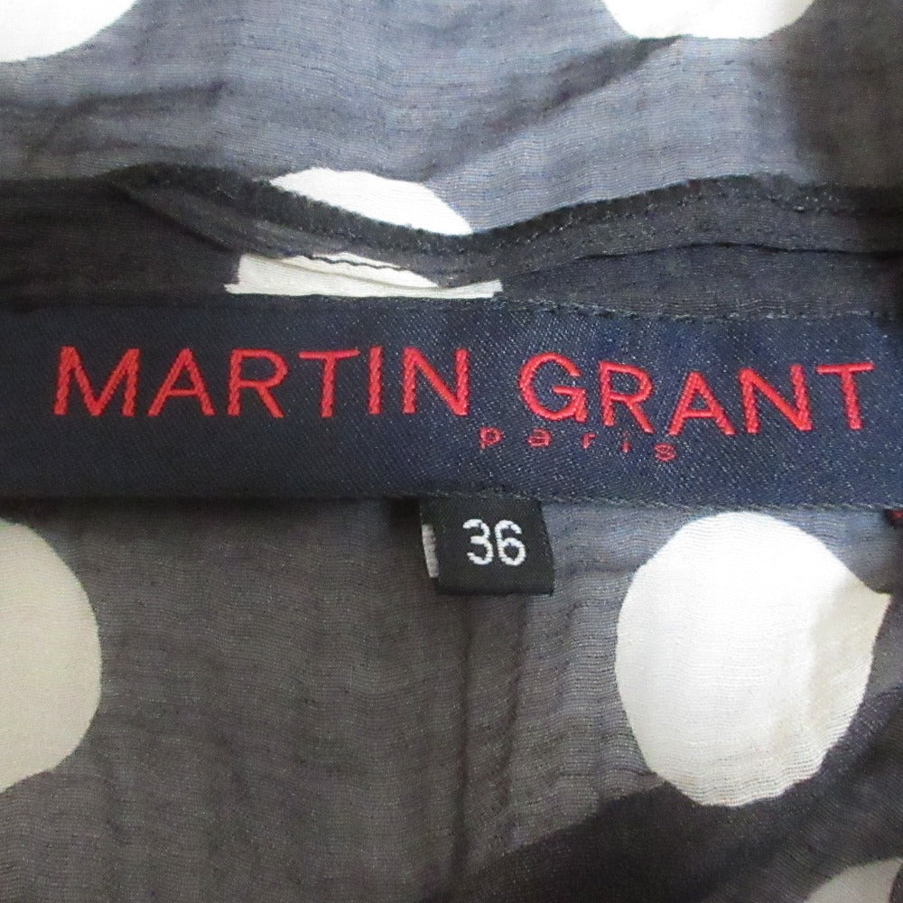 Martin Grant ドットシアープルオーバーブラウス