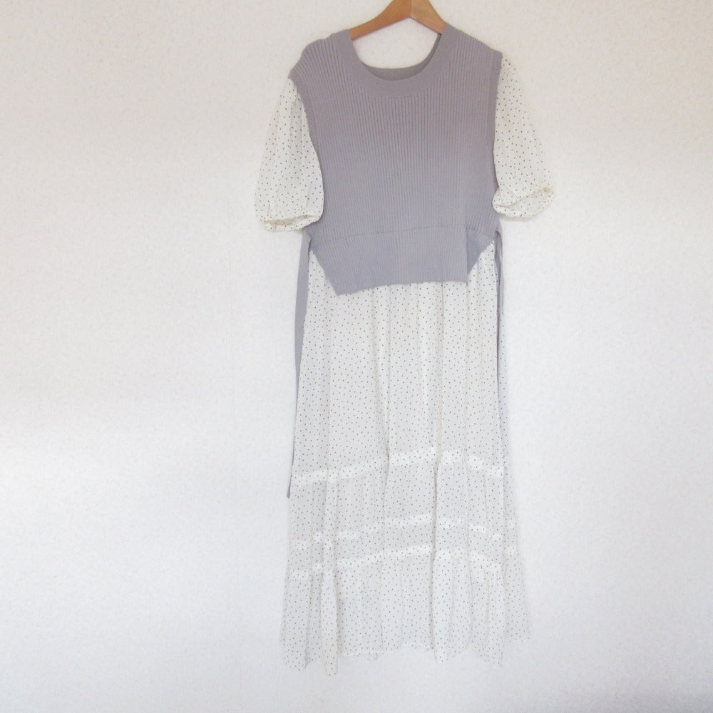 JILL by JILLSTUART ニット ベスト ドッキング ロング ドレス