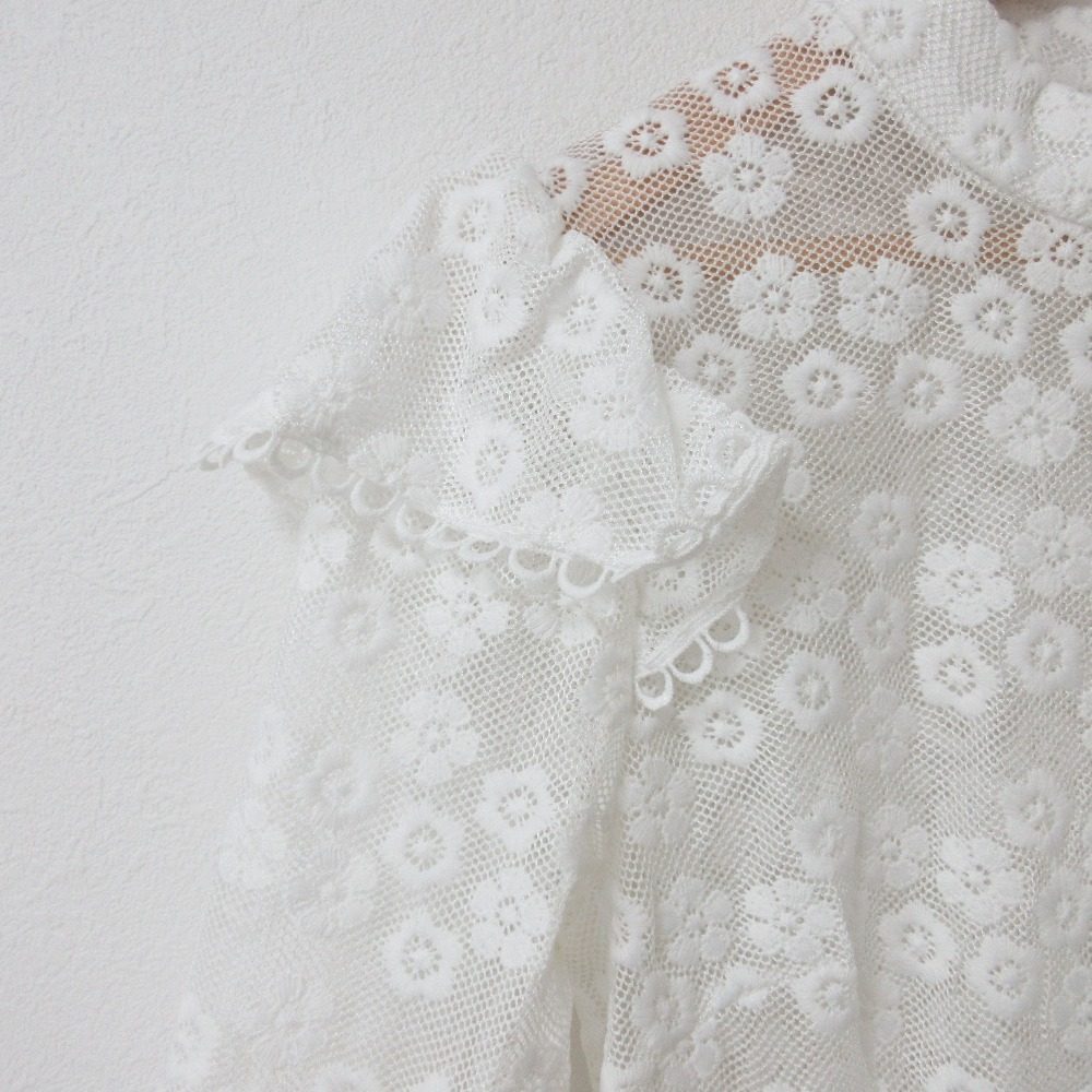 ミス ロジエ フラワー 刺繍 レース ロング ドレス