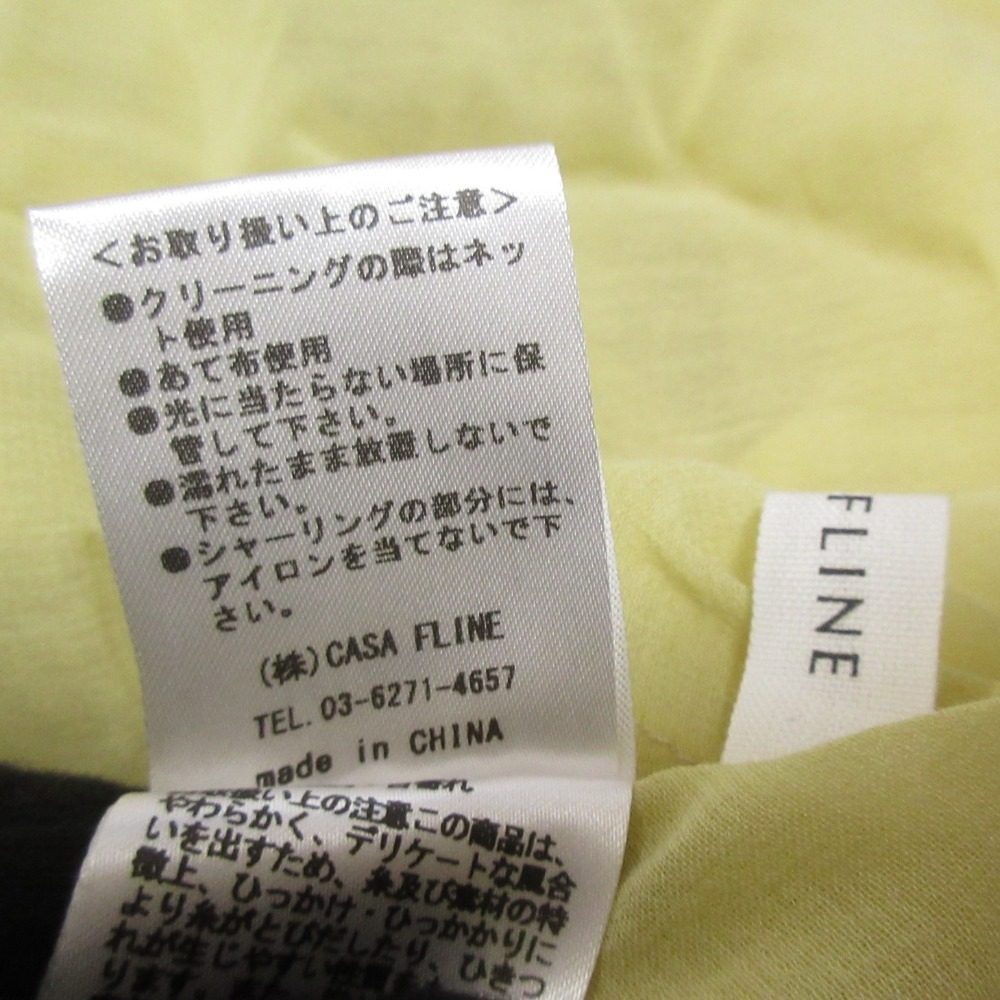 CASA FLINE ハイネック タック パフスリーブ ドレス