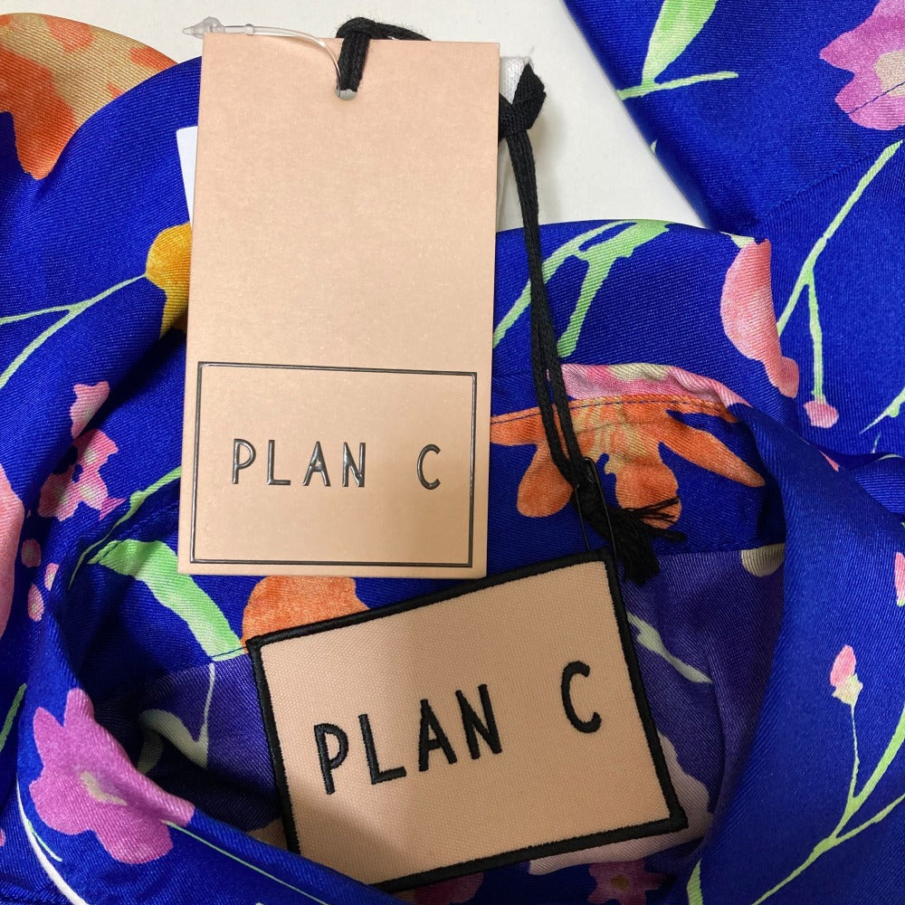 Plan C フラワー プリント プリーツ シャツ