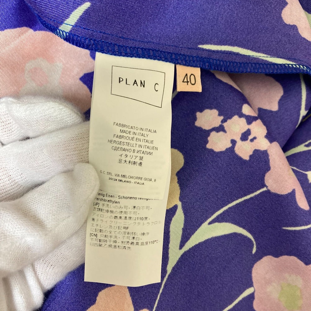 Plan C フラワー プリント プリーツ シャツ