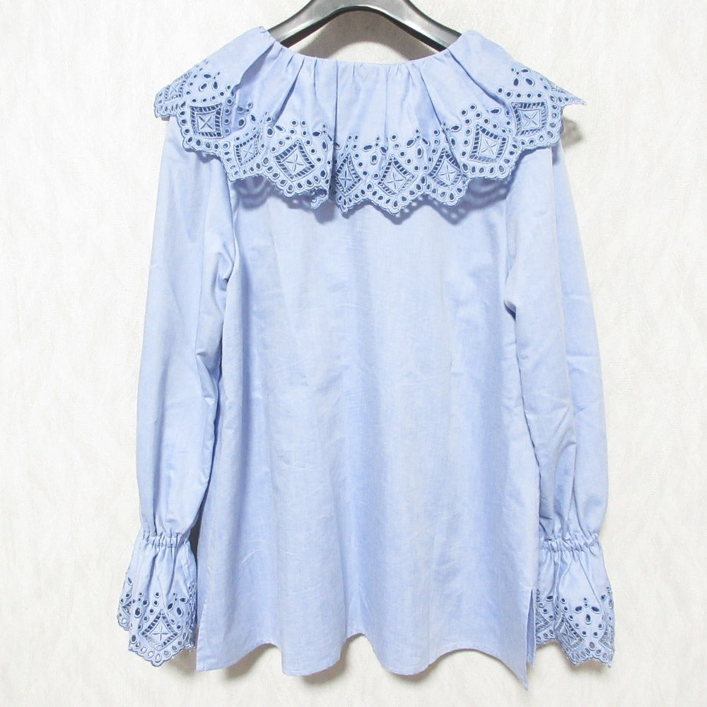 JUSGLITTY カットワーク フリル 刺繍 ブラウス