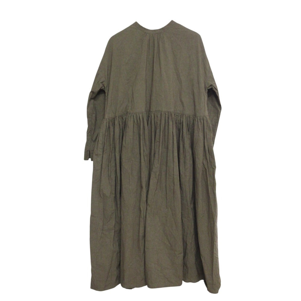 ガーゼ リネン ブレンド ロング シャツ ドレス