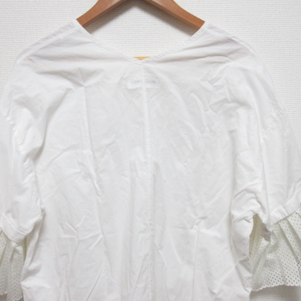 Muveil Work Vネック フレア スリーブ ドレス