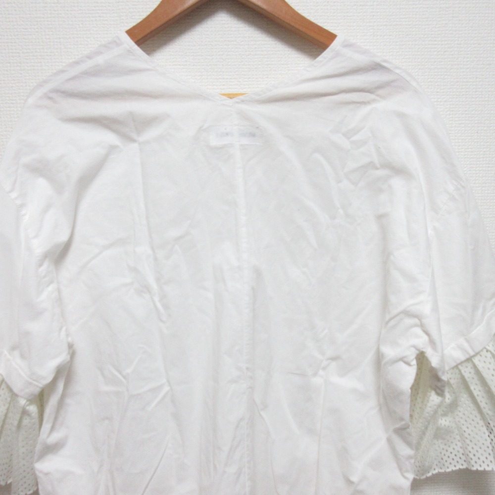 Muveil Work Vネック フレア スリーブ ドレス