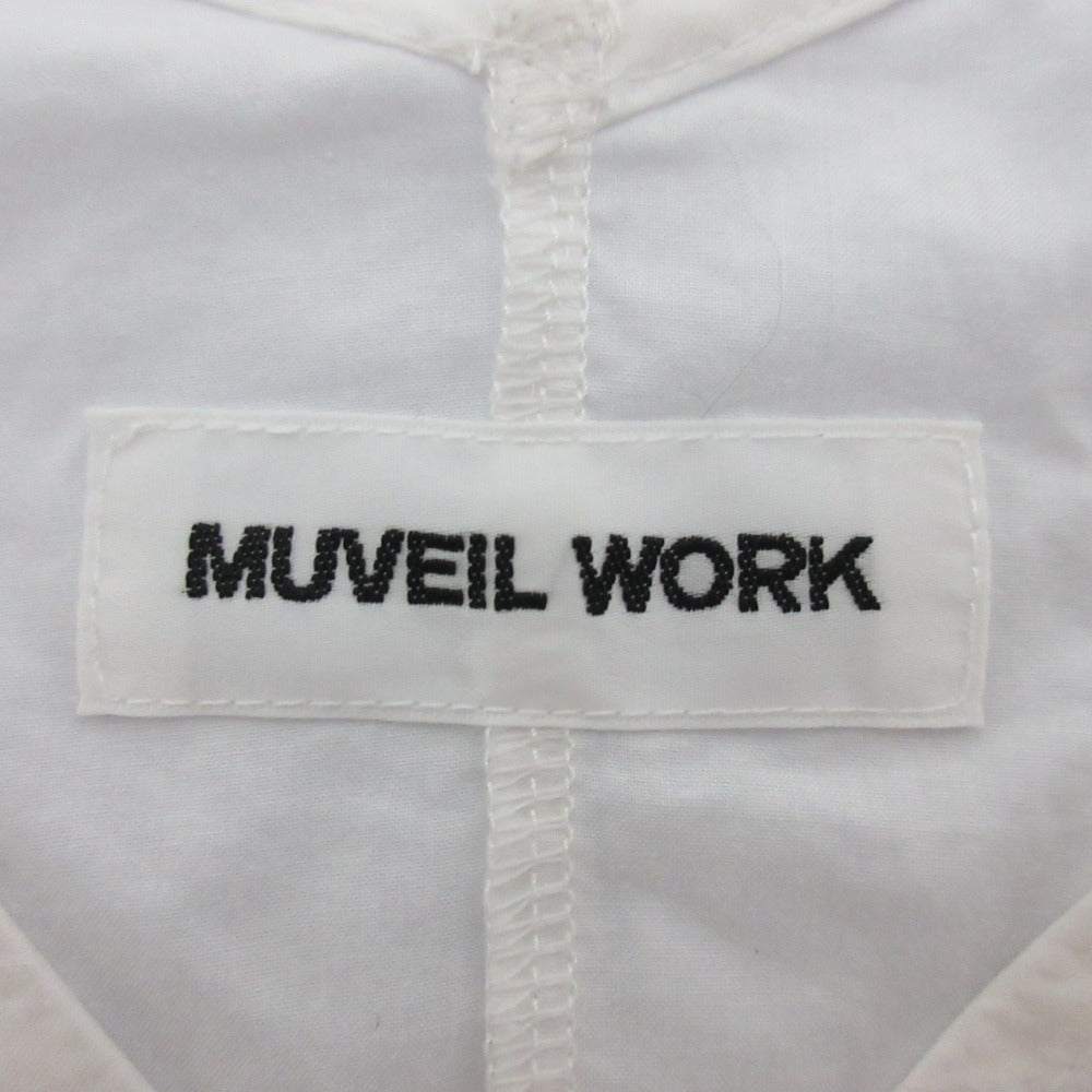 Muveil Work Vネック フレア スリーブ ドレス