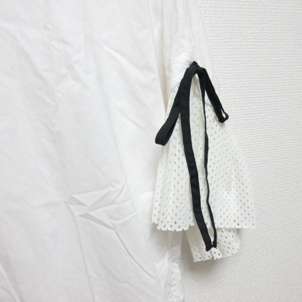 Muveil Work Vネック フレア スリーブ ドレス